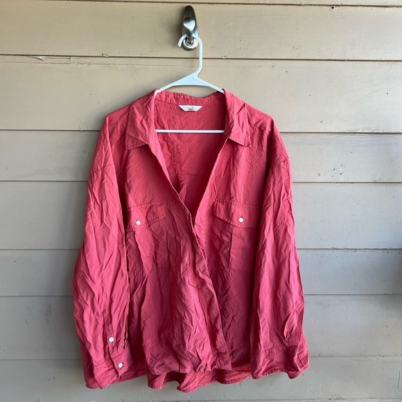 Terra & Sky Tops - Terra & Sky women's plus size long-sleeve button-down Size 4x modest casual